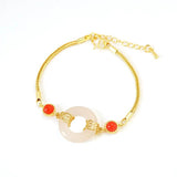 European Fine Woman Bride Mother Party Wedding Gift Peace Buckle Bracelet