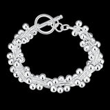 925 Silver Bracelet Women Grapes Beads Bangle
