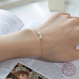CHOZON 925 Sterling Silver Pearl Bracelet Classic Wedding Jewelry