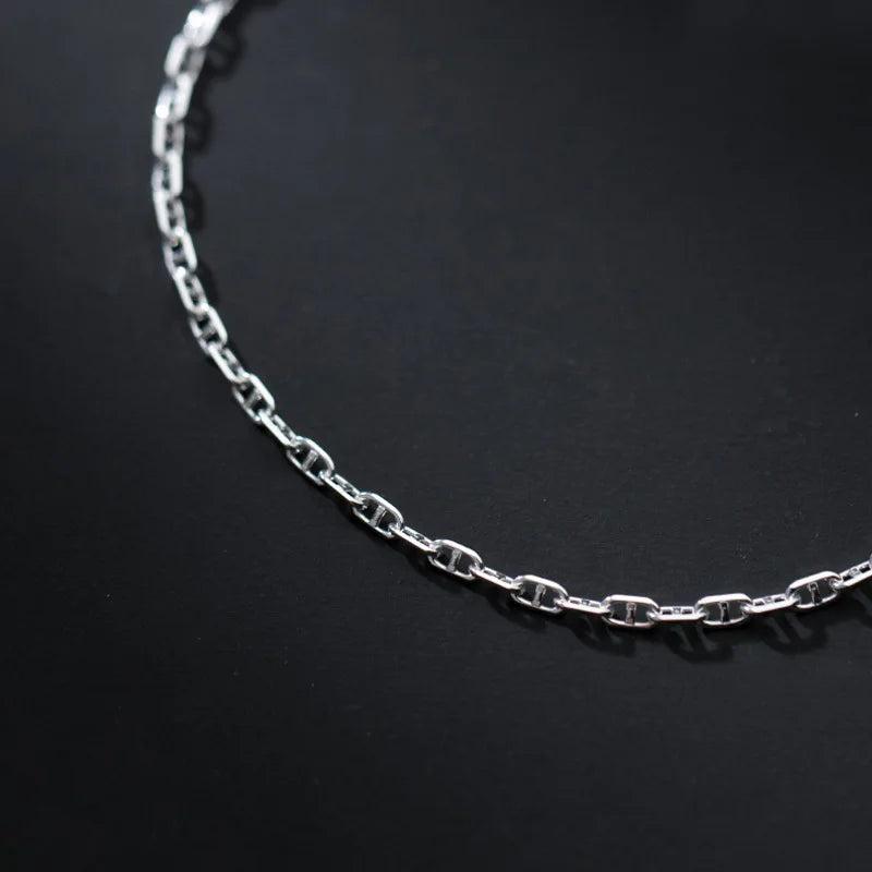 925 Sterling Silver Women's Hollow Chain Bracelet