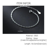 925 Sterling Silver Women's Hollow Chain Bracelet
