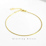 0.8mm 925 Sterling Silver Snakebone Chain Bracelet TLS157