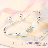 Jade Chalcedony Zircon Bracelet 925 Silver Jewelry