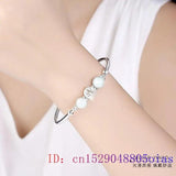 Jade Chalcedony Zircon Bracelet 925 Silver Jewelry