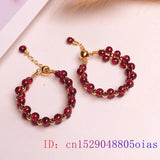 Jade Garnet Beaded Bracelet 925 Silver Jewelry for Women