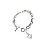 925 Sterling Silver Love OT Buckle Bracelet For Women