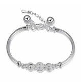 925 Sterling Silver Luck Beads Bells Bracelet