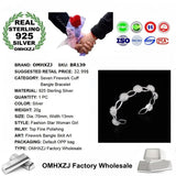 Seven Fireworks 925 Sterling Silver Cuff Bangle Bracelet