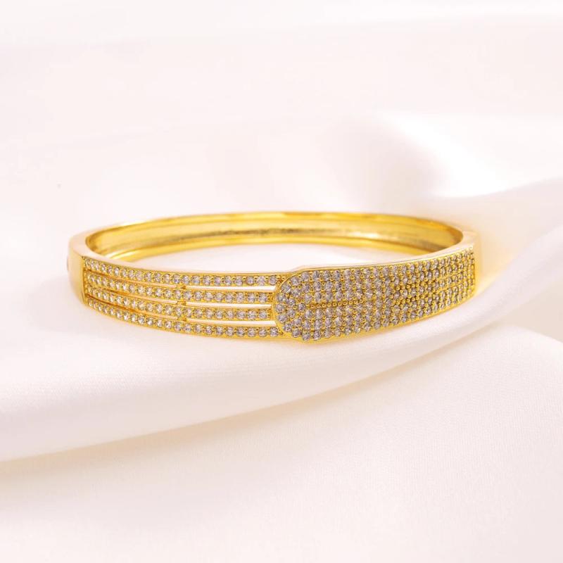 Bangrui Zircon Bangle Bracelet Micro Inlaid Zirconia Bangles