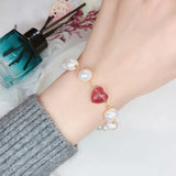 Baroque Pearl & Strawberry Quartz Bracelet for Women
