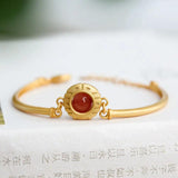 Natural South Red Agate S925 Sterling Silver Bracelet for Women