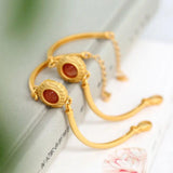 Natural South Red Agate S925 Sterling Silver Bracelet for Women