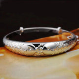 Sweet Woman Child Gift Double Fish 925 Silver Bracelet Bangle SZ77