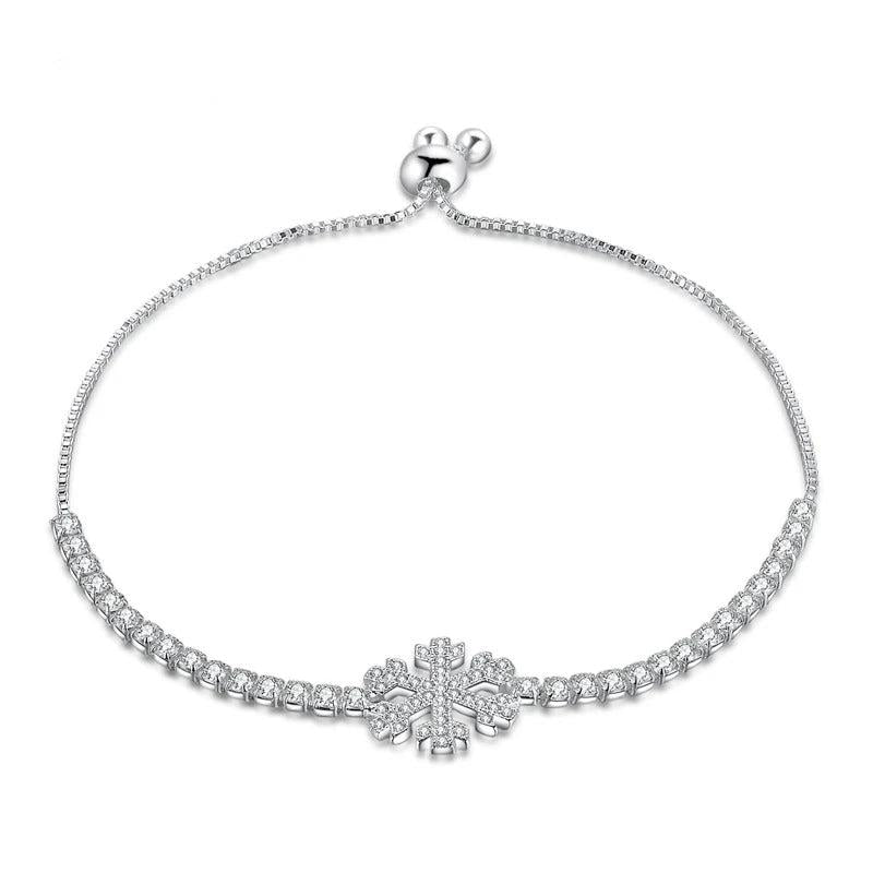 Snowflake Zircon 925 Silver Bracelet