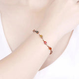 18K Rose Tourmaline Gem Bracelet - European and American Temperament