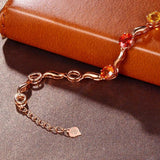 18K Rose Tourmaline Gem Bracelet - European and American Temperament