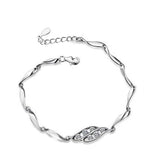 Vintage Zircon Heart 925 Sterling Silver Bracelet