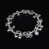 925 Sterling Silver Music Sign Chain Bracelet