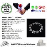 925 Sterling Silver Music Sign Chain Bracelet