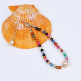 4mm Gemstone Natural Stone Bracelet With Freshwater Pearl Charm