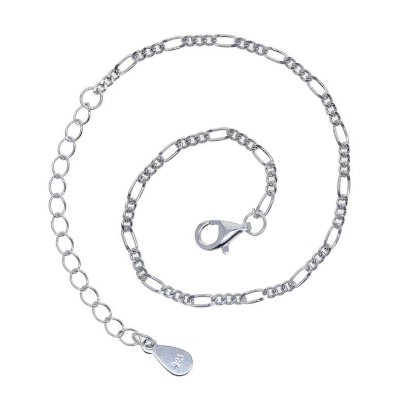 925 Silver 2mm Chain Bracelet Women Cuban Link Silver Bracelets