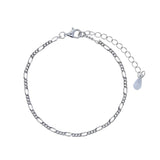 925 Silver 2mm Chain Bracelet Women Cuban Link Silver Bracelets