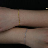 925 Silver 2mm Chain Bracelet Women Cuban Link Silver Bracelets