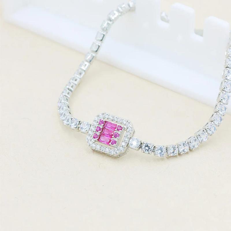 Bridal Tennis Bracelet Iced Out Zircon Plated Hand Chain Jewelry