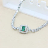 Bridal Tennis Bracelet Iced Out Zircon Plated Hand Chain Jewelry