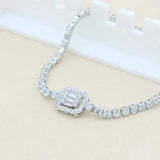Bridal Tennis Bracelet Iced Out Zircon Plated Hand Chain Jewelry