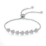 Adjustable Chain Bracelet Zircon Flower Kpop Style Hand Jewelry