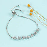 Adjustable Chain Bracelet Zircon Flower Kpop Style Hand Jewelry