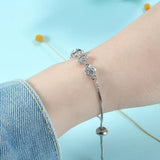 Adjustable Chain Bracelet Zircon Flower Kpop Style Hand Jewelry
