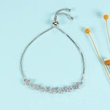 Adjustable Chain Bracelet Zircon Flower Kpop Style Hand Jewelry