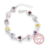 925 Silver Heart Zirconia Bracelet - Ideal Engagement or Christmas Gift
