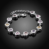 925 Silver Heart Zirconia Bracelet - Ideal Engagement or Christmas Gift