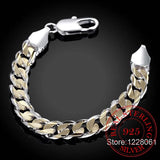 925 Sterling Silver Charm Bracelet 10MM for Men and Women with S925 Stamp