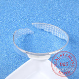 925 Silver Woman Cuff Bracelet Lucky Bangle