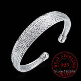 925 Silver Braided Bangles for Women Wedding Engagement Party