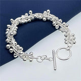 925 Silver Grape Bead Bracelet Wedding Jewelry Gift