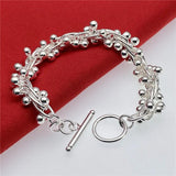 925 Silver Grape Bead Bracelet Wedding Jewelry Gift