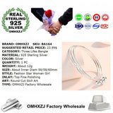 European Woman Girl Party Wedding Gift 925 Silver Bracelet Bangle