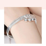 European Woman Girl Party Wedding Gift 925 Silver Bracelet Bangle