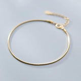 925 Silver Snake Chain Bracelet Classic Thin Bangle