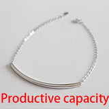 925 Sterling Silver Tube Bracelet for Women