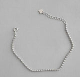 Korea Hot 925 Silver Bracelets 2mm Beads Chain Jewelry Women Gift