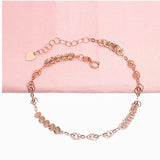Purple Plated 14K Rose Lace Chain Charm Bracelet Wedding Jewelry
