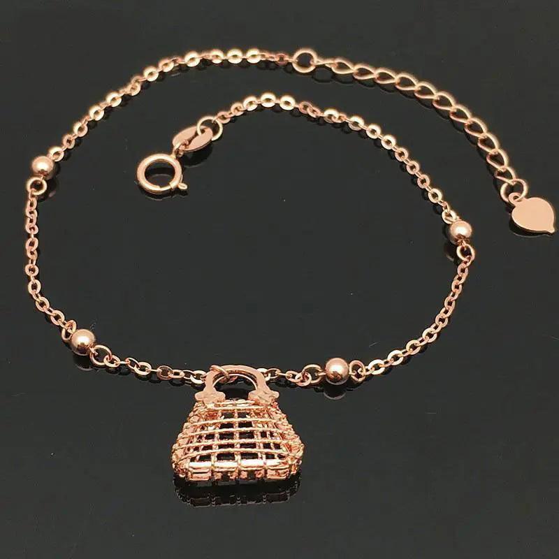 14K Rose Geometric Bracelet for Women - Classic Cutout Jewelry