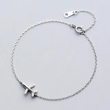 Zircon Airplane Charm Bracelet for Women