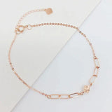 14K Rose Gold Plated Purple Square Bracelet for Women